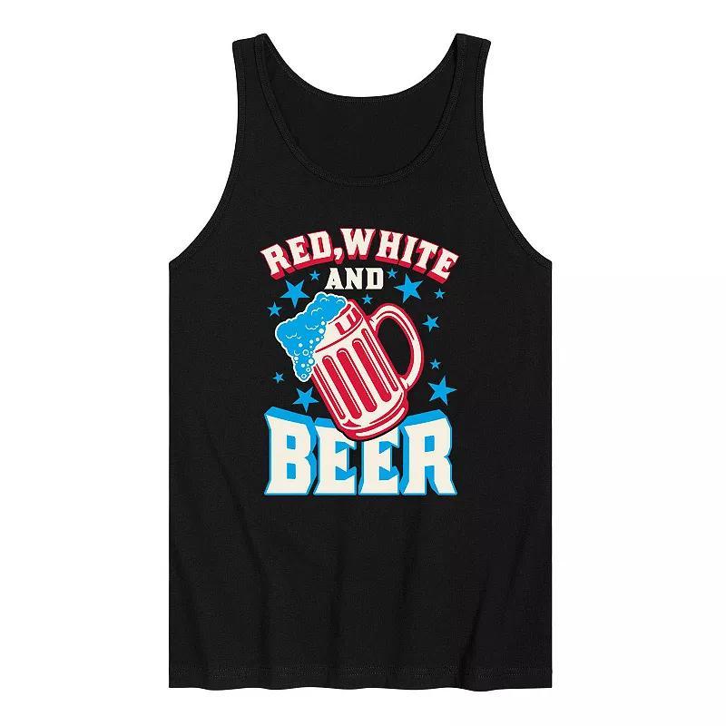 Mens Red White and Beer Tank Product Image