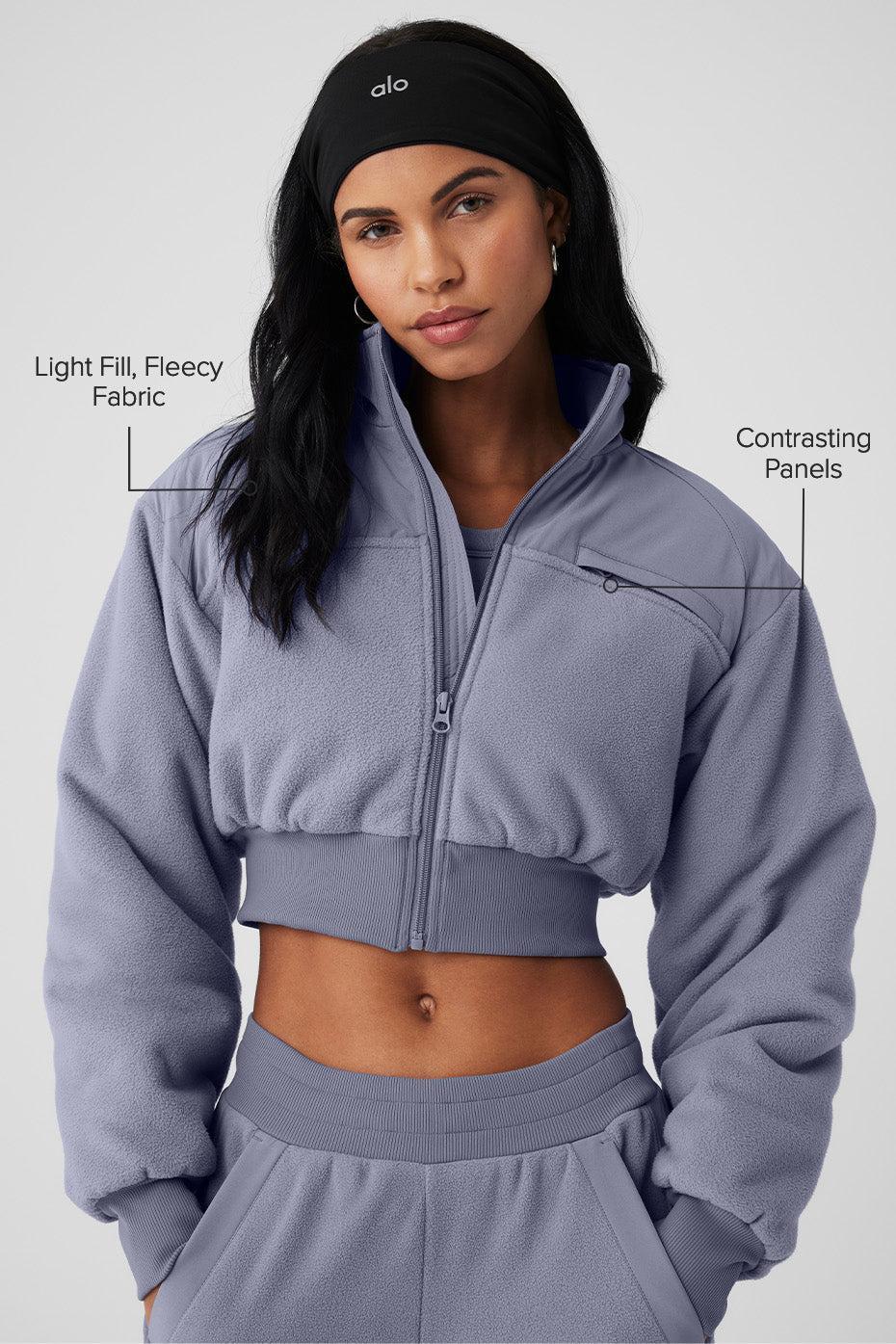 Polar Fleece Cropped Wintry Mix Jacket - Fog Female Product Image