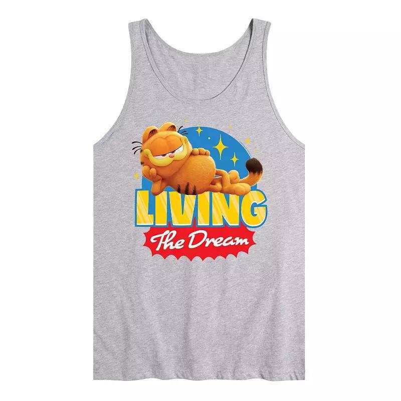 Mens Garfield The Movie Living The Dream Tank Top Athletic Grey Product Image