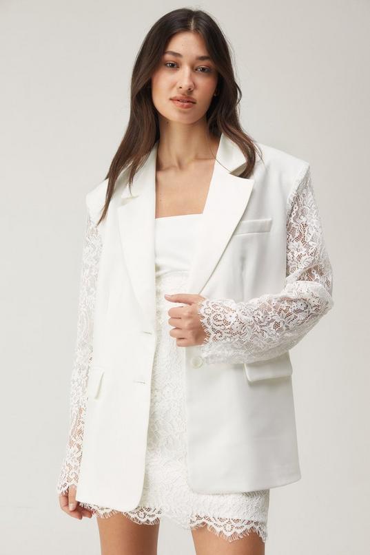 Premium Lace Oversized Blazer Product Image