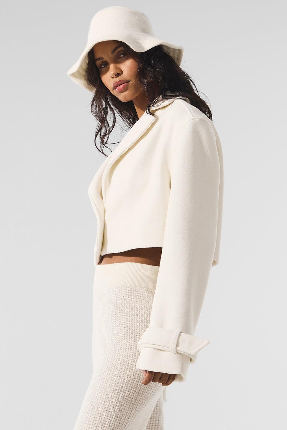 Wool Cropped Metro Trench - Ivory Product Image