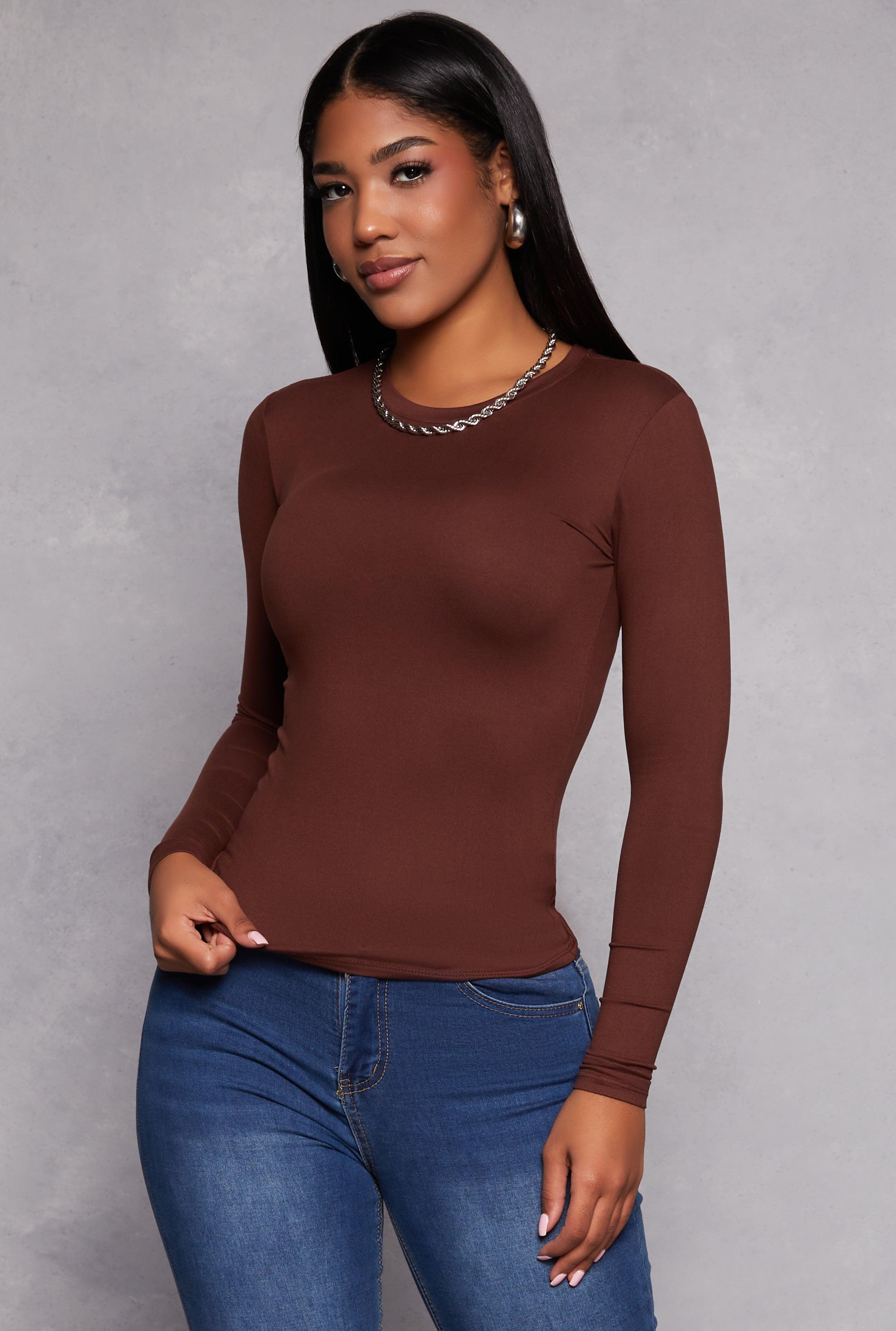 Womens Basic Long Sleeve T Shirt Product Image