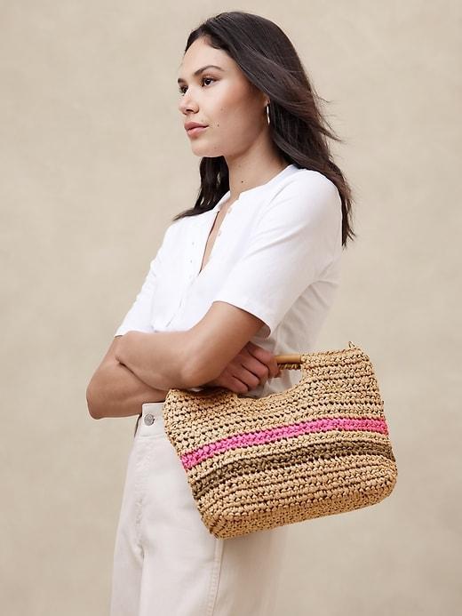 Paper Straw Striped Crossbody Product Image