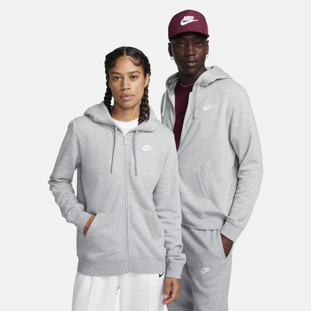 Womens Nike Sportswear Club Fleece Full-Zip Hoodie Birch Grey Product Image