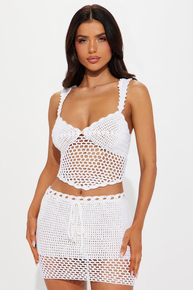 Summer Love Crochet Skirt Set - White Product Image