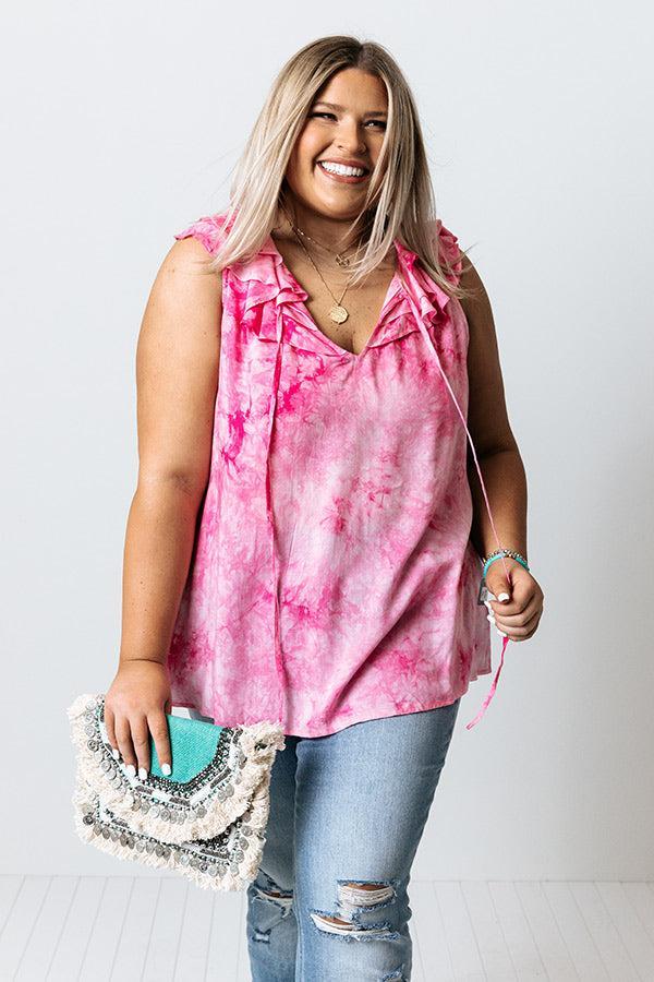 Sweet On Summer Tie Dye Shift Top in Pink Curves Product Image