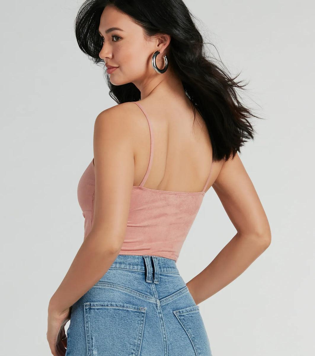 Effortlessly Cool Faux Suede Crop Top product image