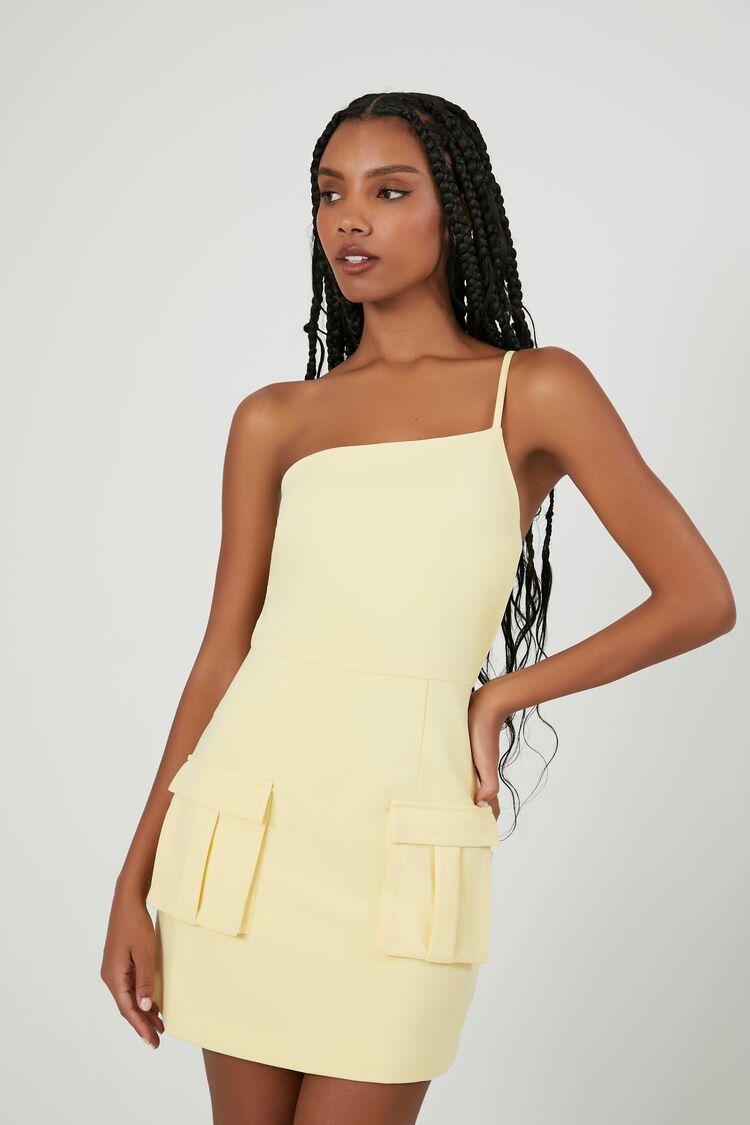 One-Shoulder Pocket Mini Dress | Forever 21 Product Image