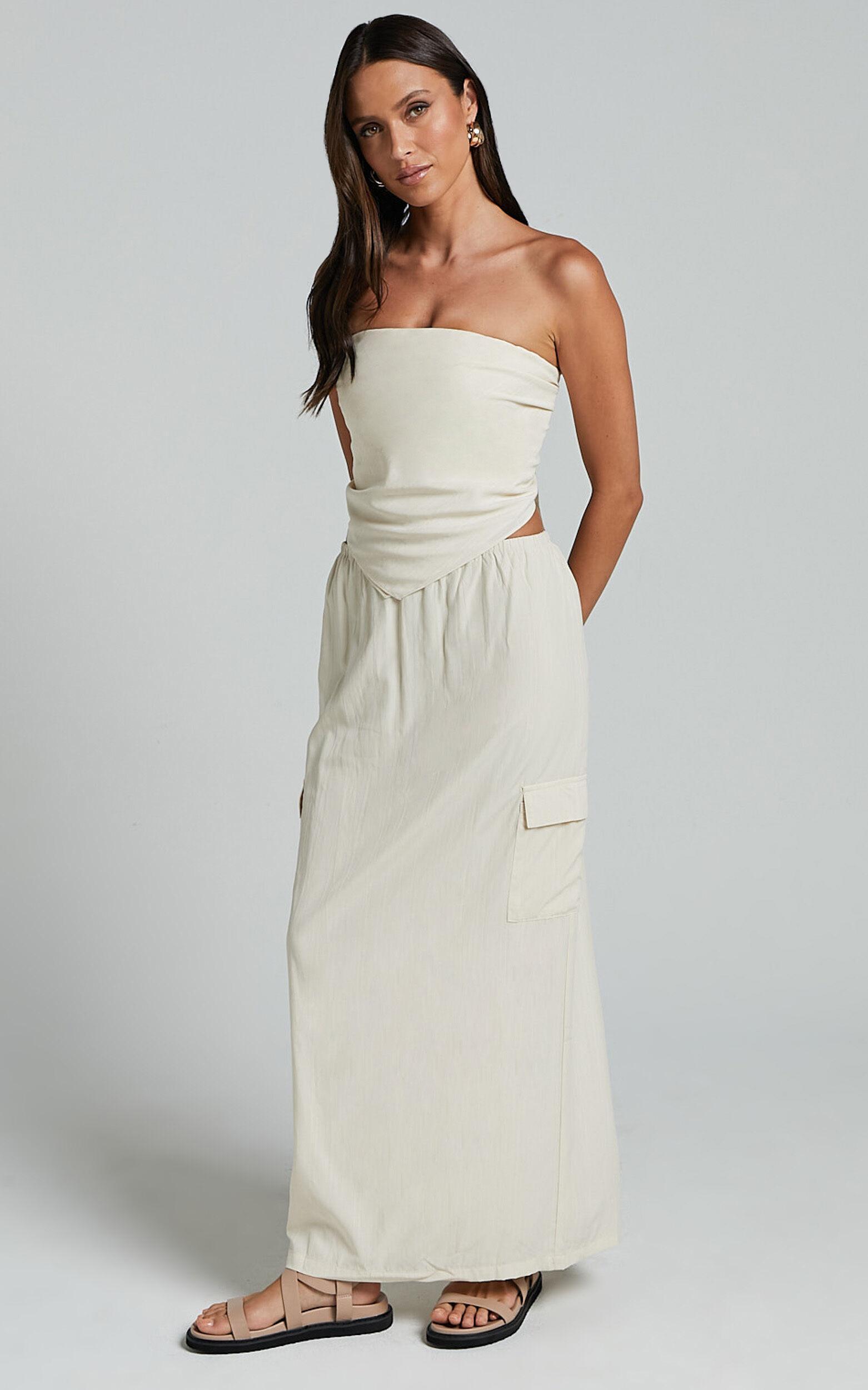 Runaway The Label - Picilo Long Midi Skirt in Stone Product Image