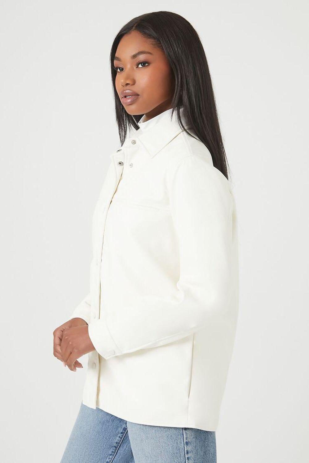 Faux Leather Snap-Button Shacket | Forever 21 Product Image