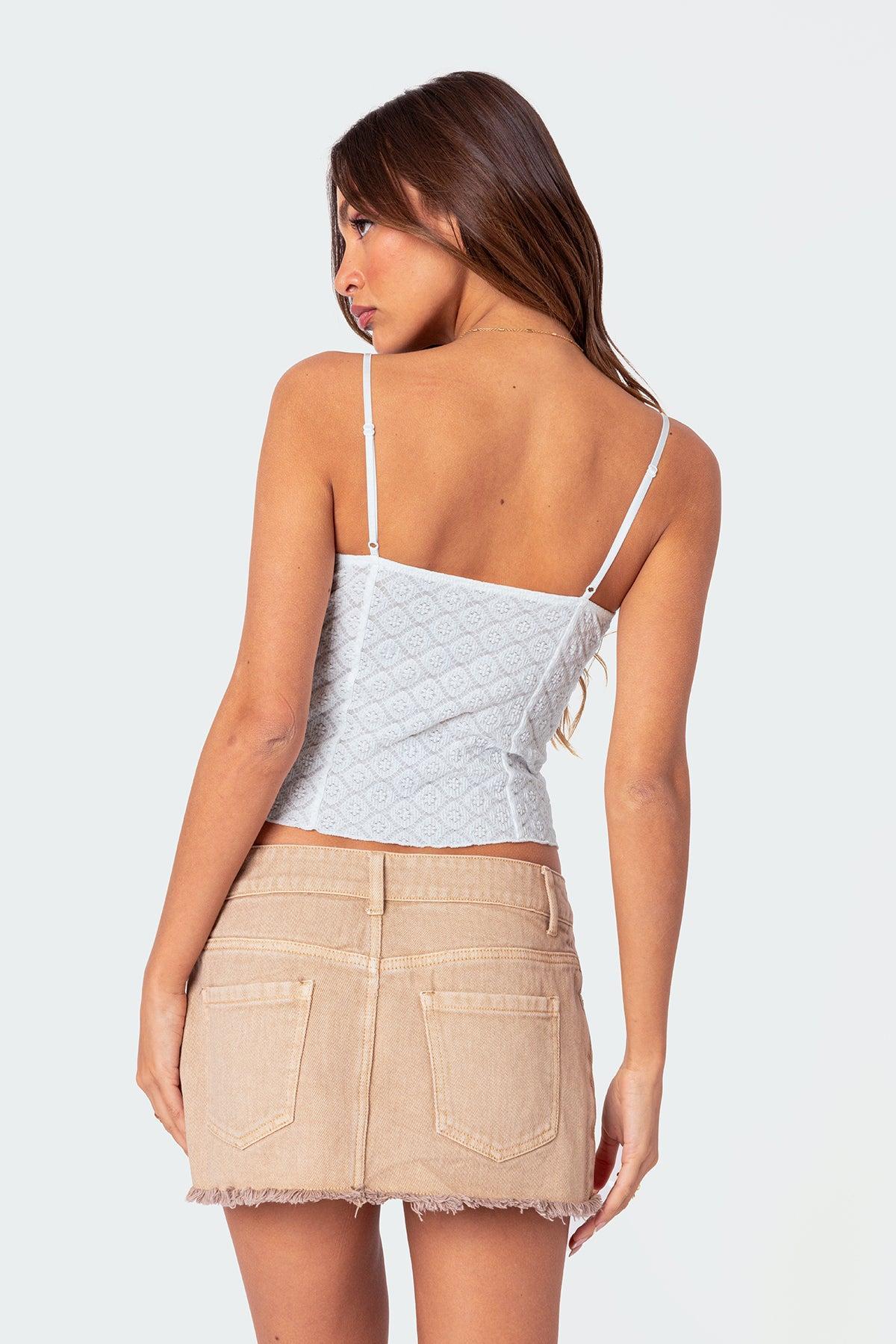 Textured Lacey Tank Top Product Image