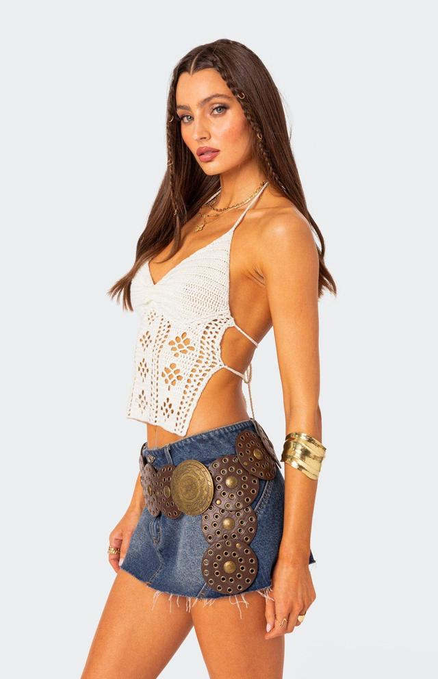 Edikted Women's Jada Open Back Crochet Top Product Image