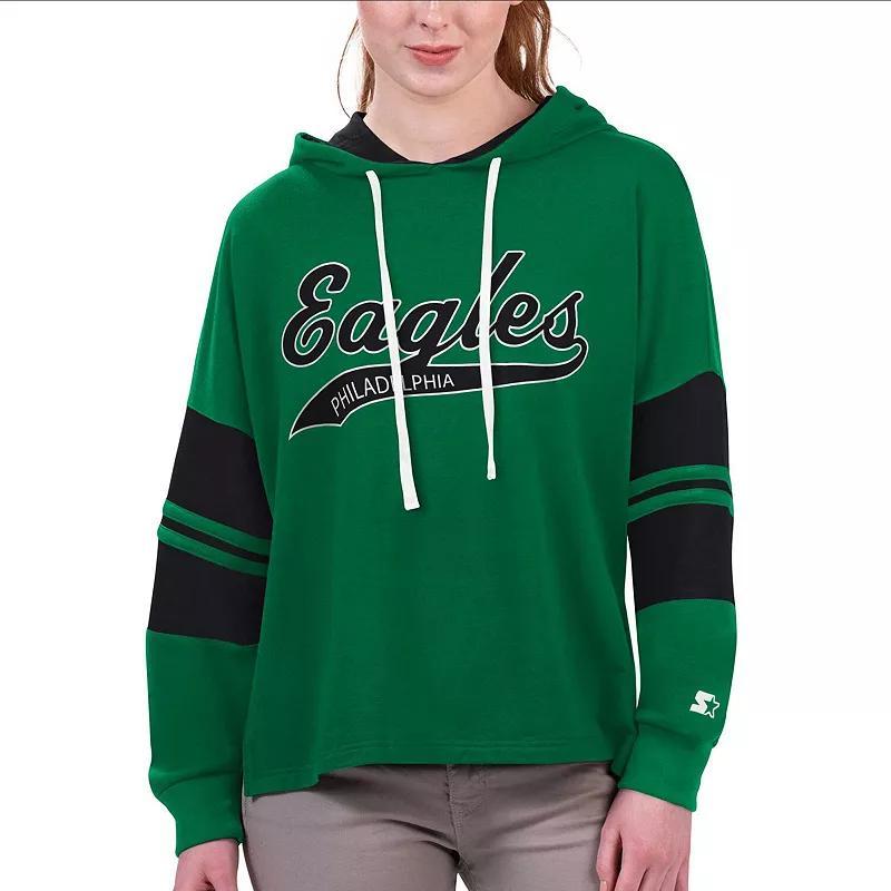 Womens Starter Kelly Philadelphia Eagles Bump And Run Long Sleeve Hoodie T-Shirt product image