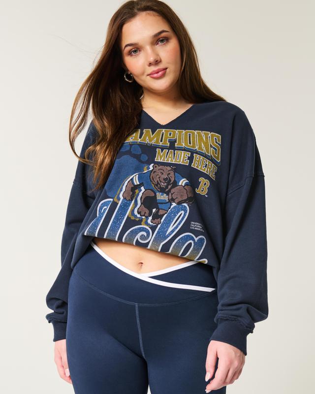 Oversized New York Graphic Notch-Neck Sweatshirt Product Image