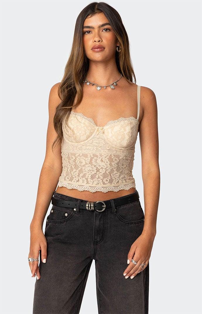 Edikted Womens Charisma Sheer Lace Bra Top Product Image