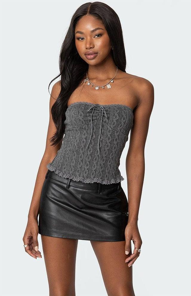 Edikted Women's Lacey Knit Tube Top Product Image