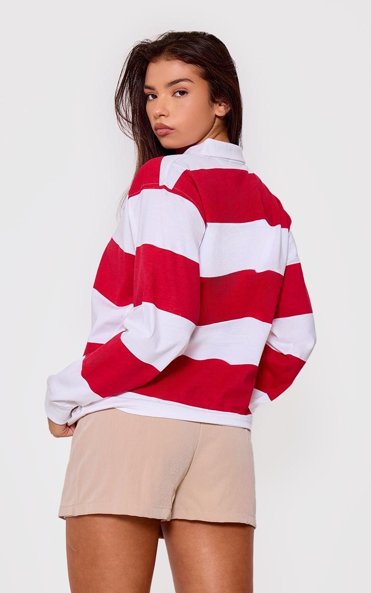 Red Stripey Collared Top Product Image