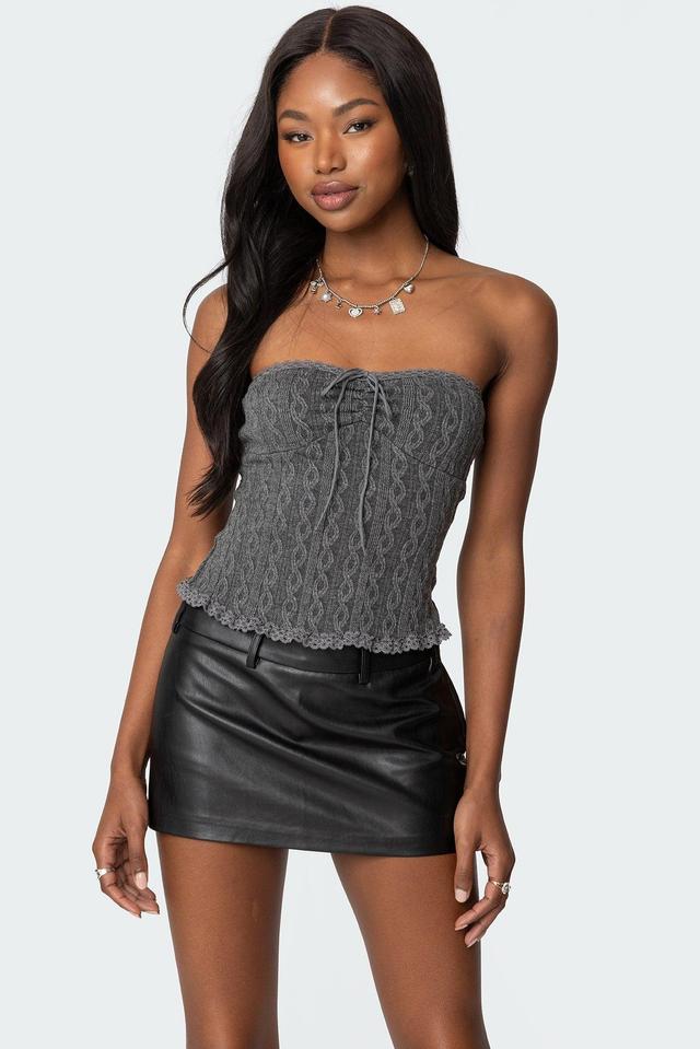 Lacey Knit Tube Top Product Image