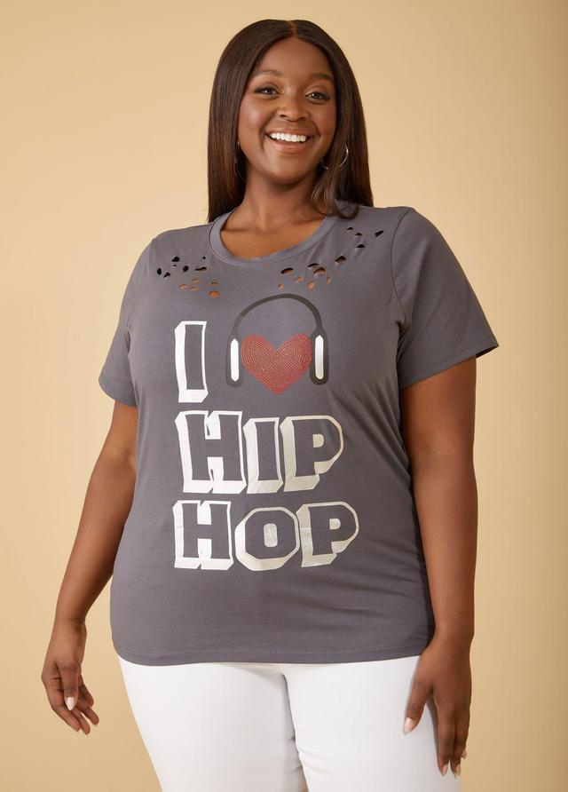 Plus Size I Love Hip Hop Graphic Tee Ashley Stewart Product Image