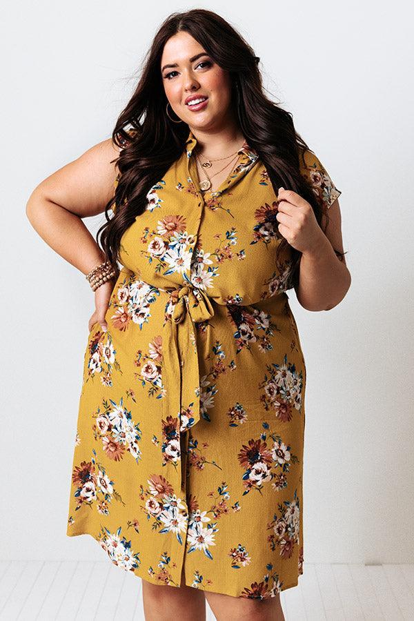 Grand Valley Floral Midi in Mustard Curves Product Image