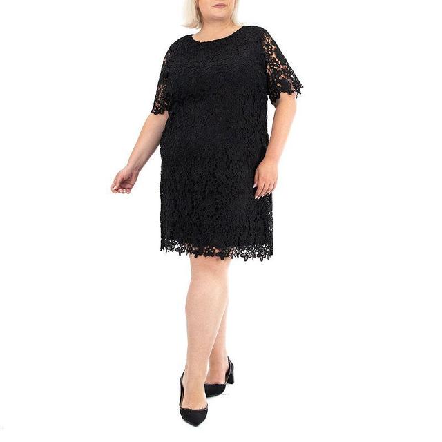 Plus Size Nina Leonard Lace Sheath Dress, Womens Product Image