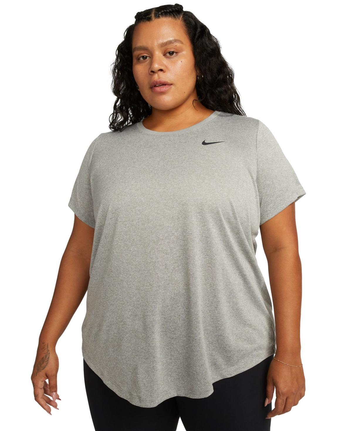 Nike Plus Size Active Dri-fit Womens Short-Sleeve Logo T-Shirt - Black Product Image