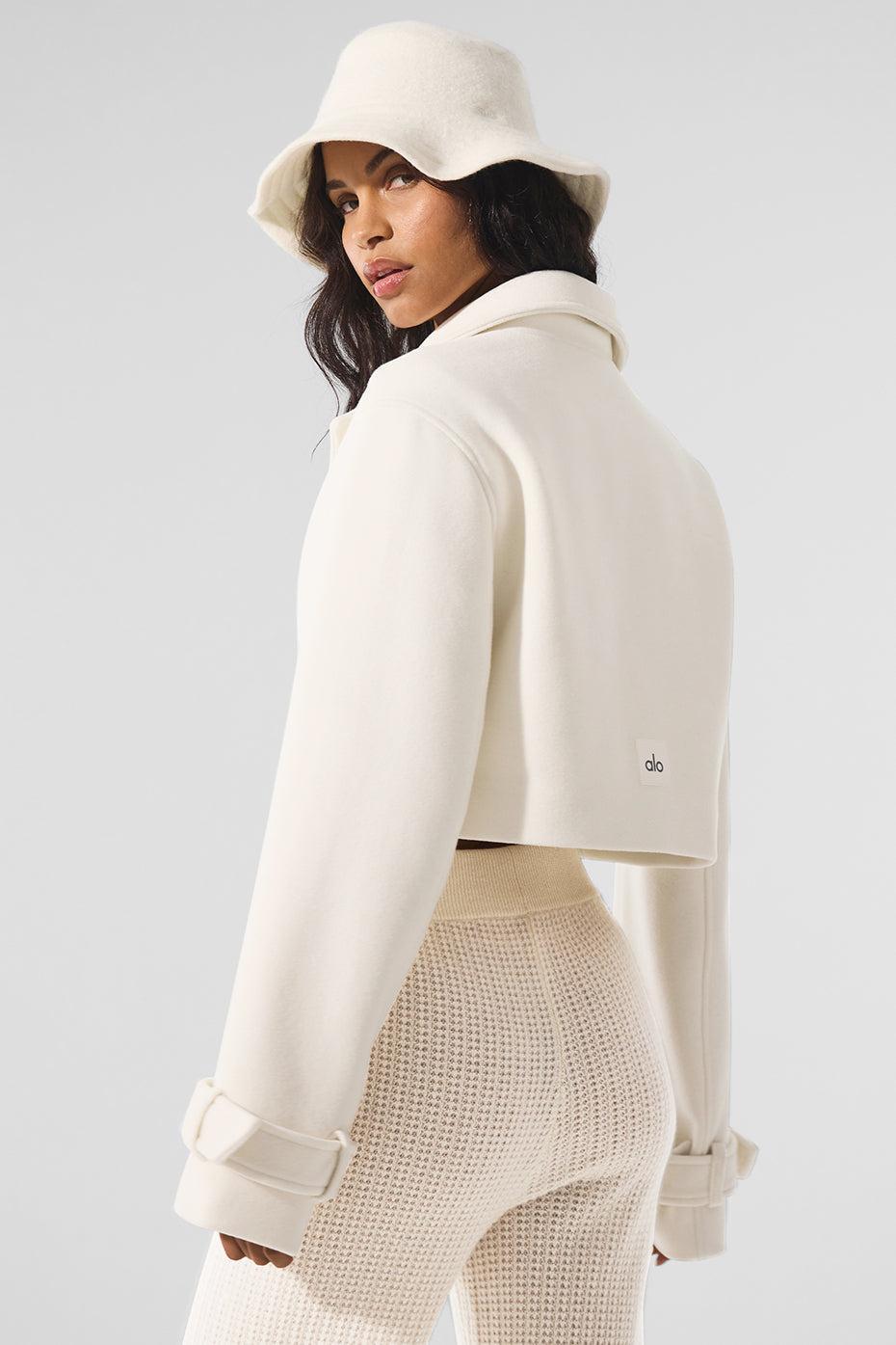 Wool Cropped Metro Trench - Ivory Product Image