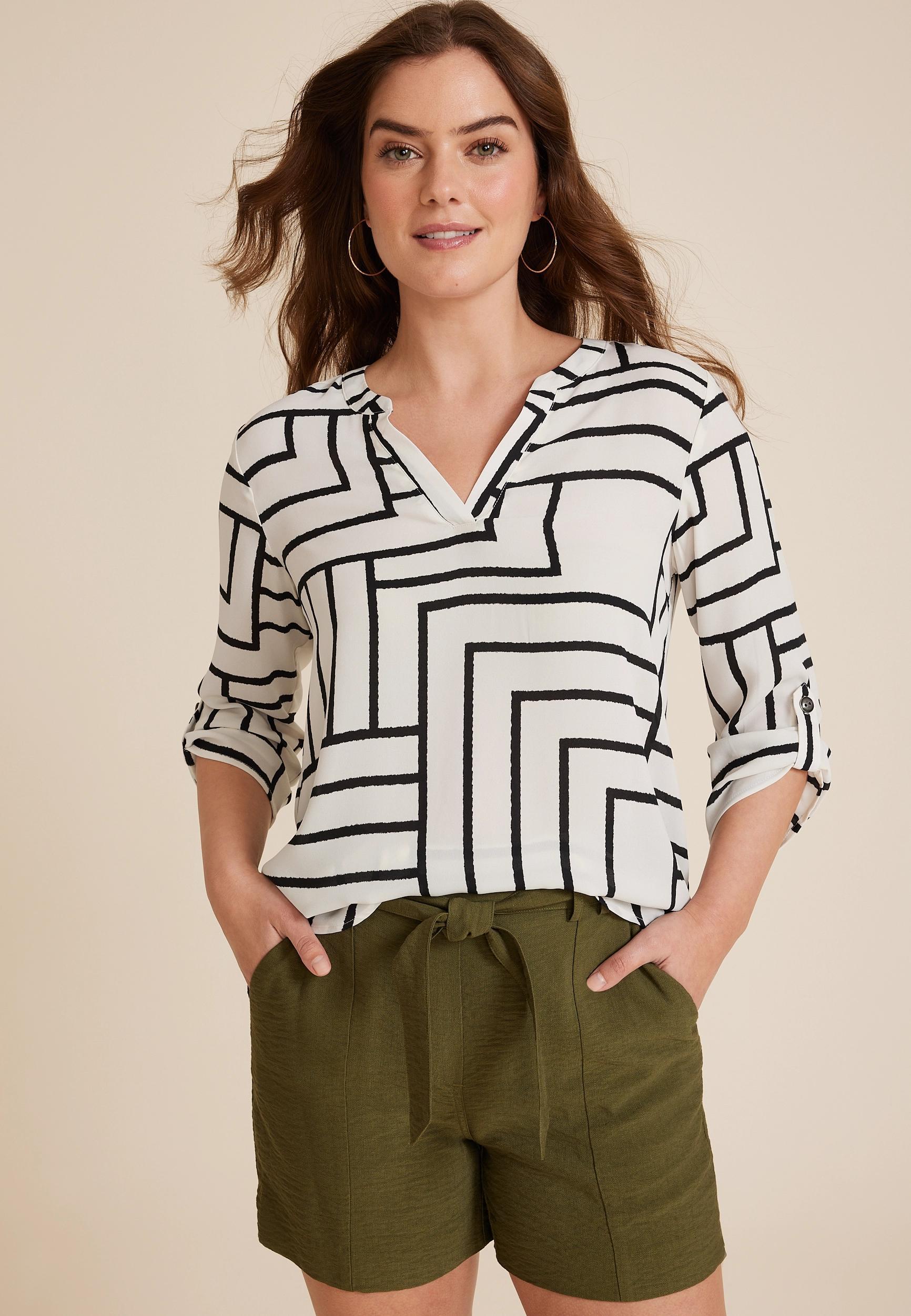 Atwood 3/4 Sleeve Popover Blouse Product Image