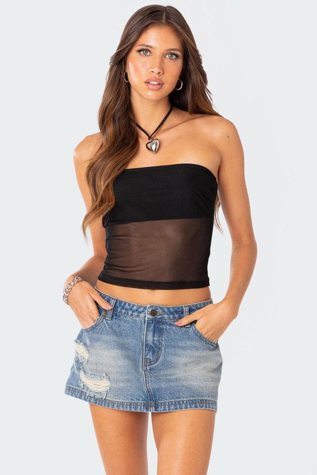 Celestia Sheer Mesh Tube Top Product Image