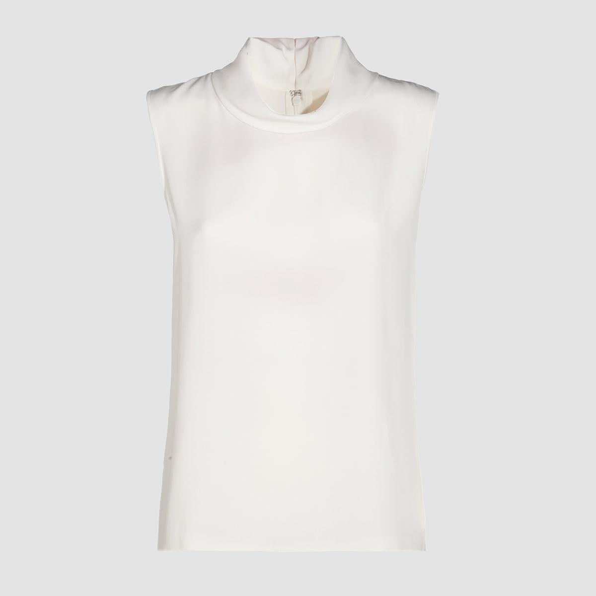 VALENTINO White Silk Top In Ivory Product Image