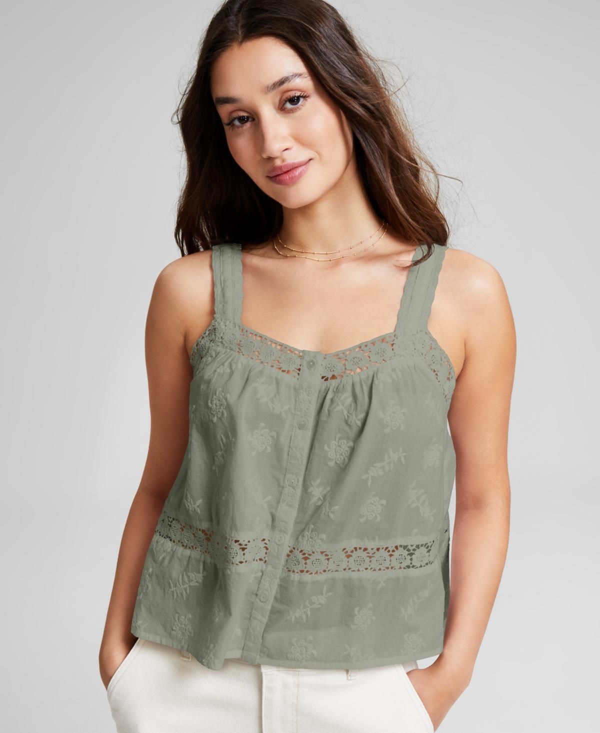 And Now This Womens Woven Crochet Tank Top, Created for Macys Product Image