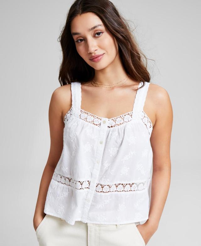 Women's Woven Crochet Tank Top, Created for Macy's  Product Image