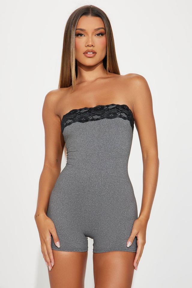 Not As Cool Romper - Heather Grey Product Image