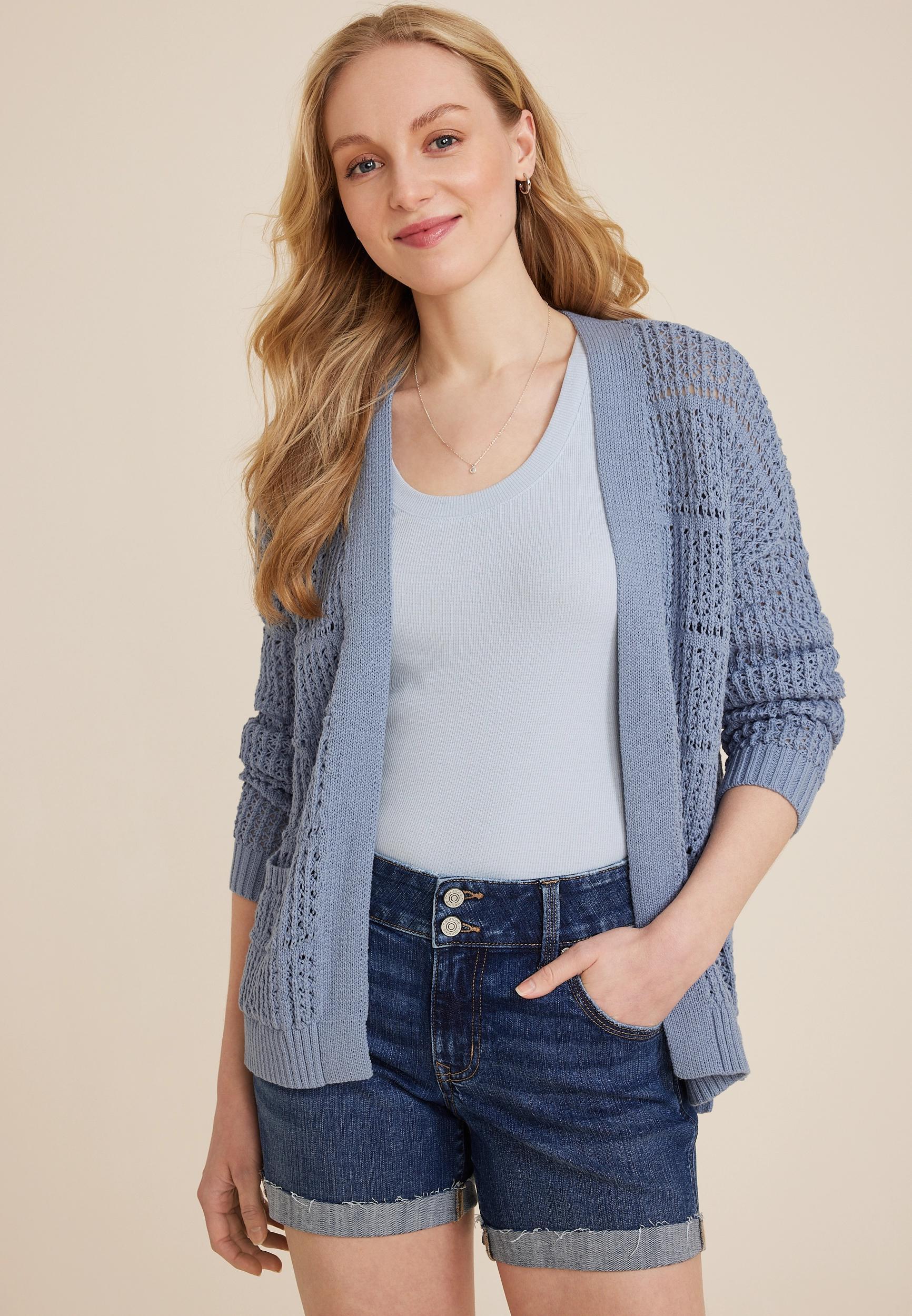 Open Stitch Pocket Cardigan Product Image