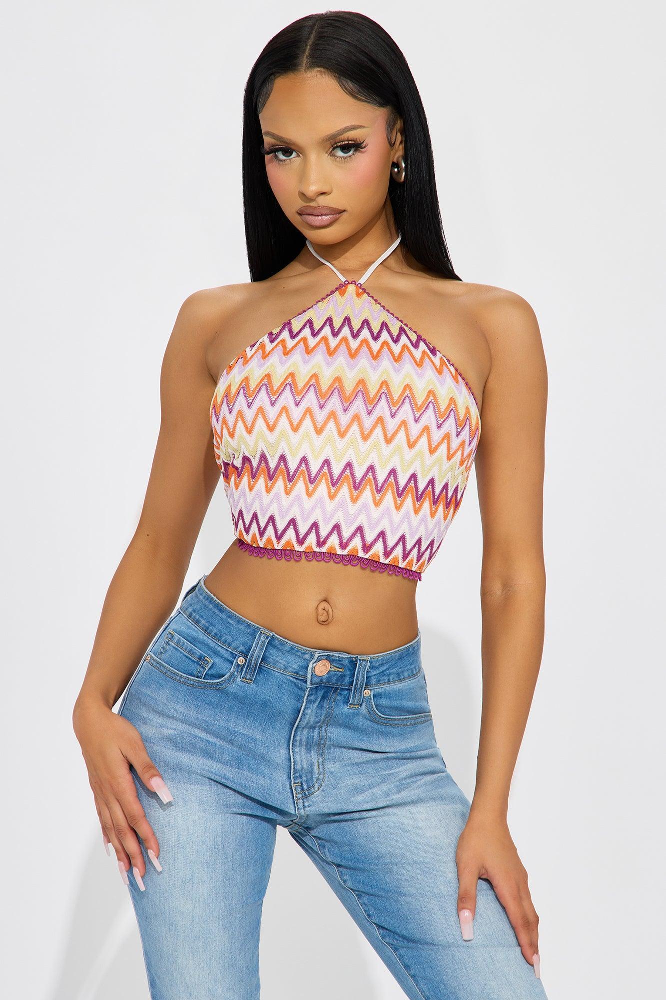 Miami Beach Halter Top - Purple/combo Product Image