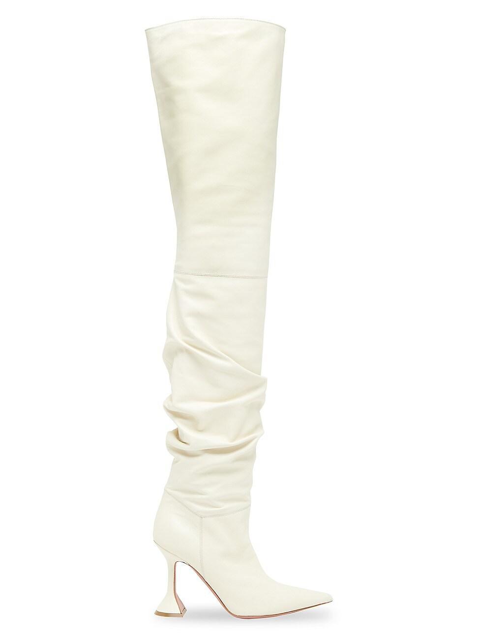 Womens Olivia 95MM Leather Thigh-High Boots Product Image