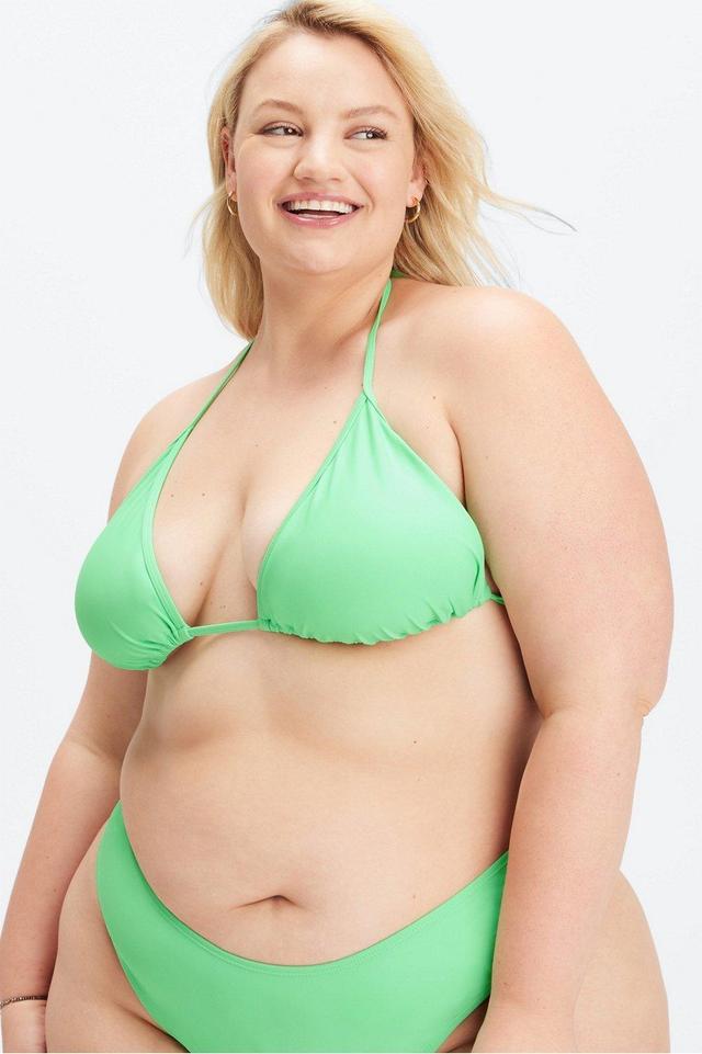 Fabletics Triangle String Bikini Top Womens green plus Size 3X Product Image