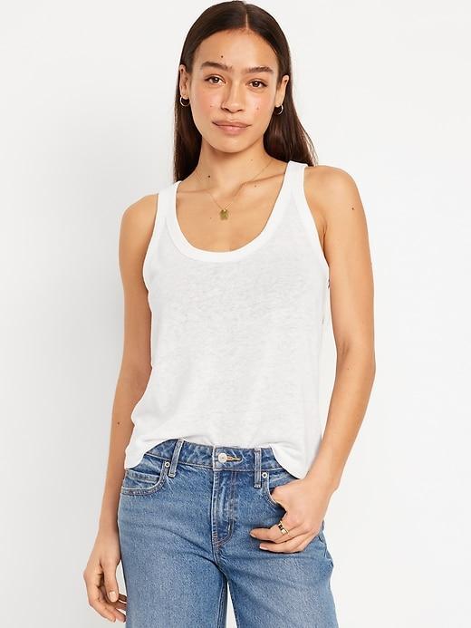 Linen-Blend Tank Top product image