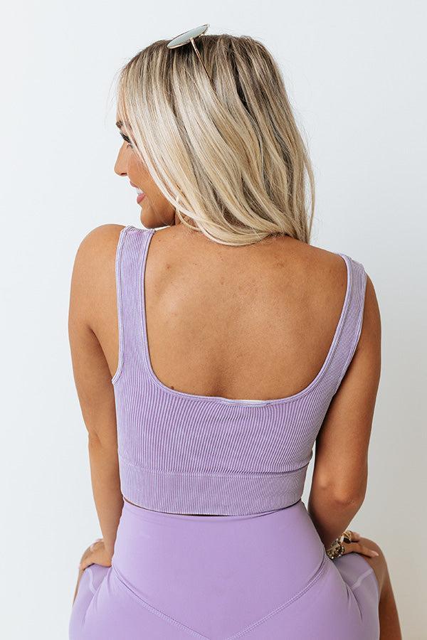 Doing The Most Ribbed Crop Top in Lavender Product Image