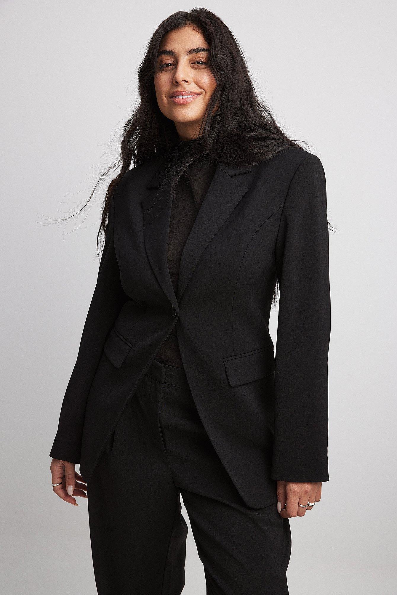 Fitted One Button Blazer Product Image