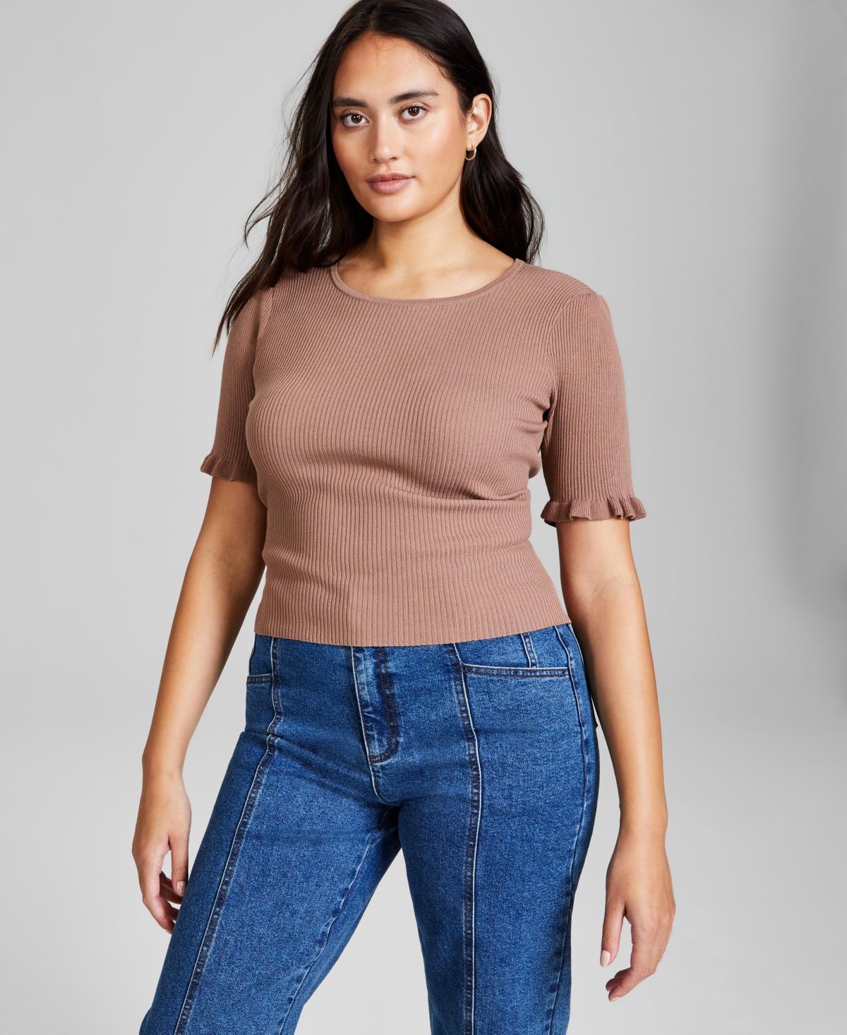 And Now This Womens Crewneck Short-Sleeve Sweater, Created for Macys Product Image