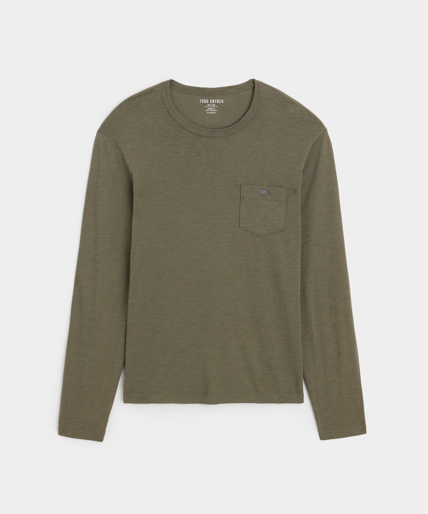 Made in L.A. Homespun Slub Long Sleeve T-Shirt in Olive Product Image