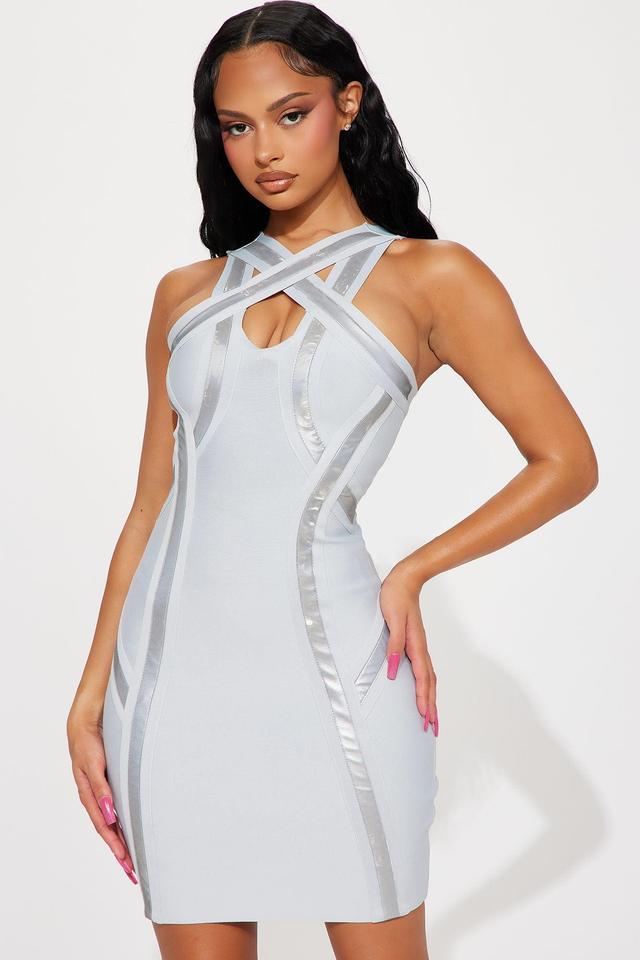 Gemini Reflective Mini Dress - Grey Product Image