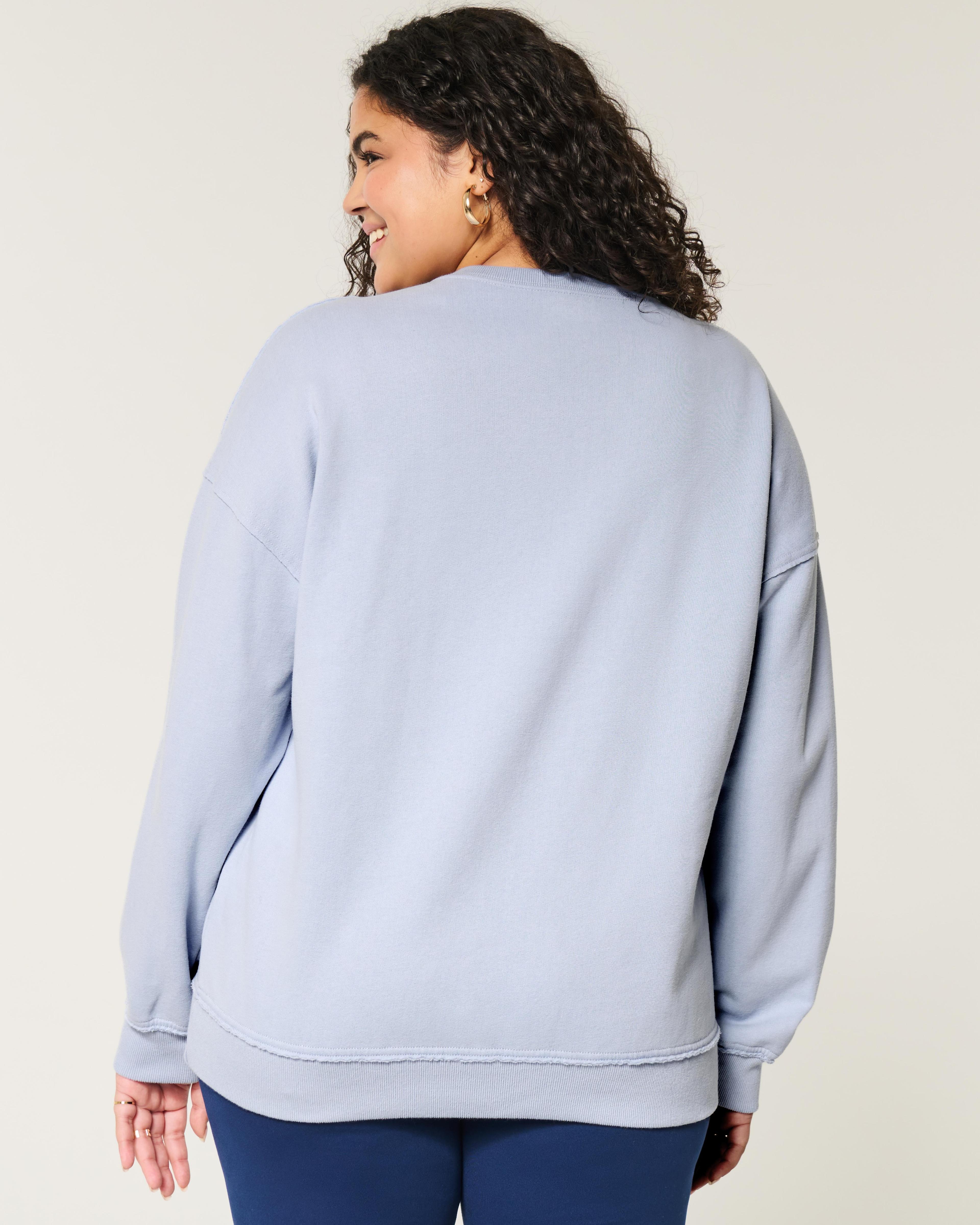 Oversized New York Graphic Notch-Neck Sweatshirt Product Image