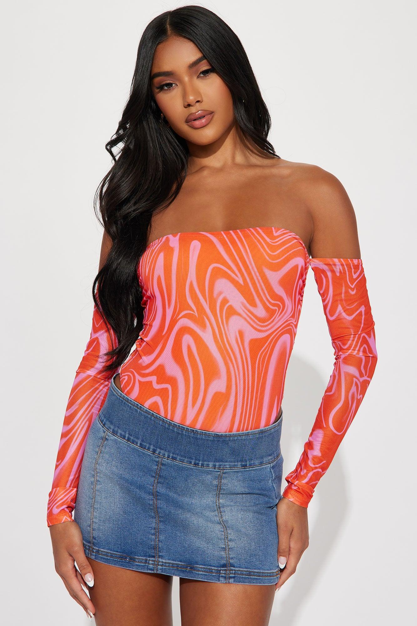 Radiate Love Bodysuit - Orange/combo Product Image