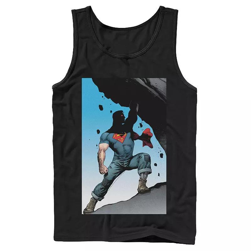 Mens DC Comics Superman Power Lift Comic Poster Tank Black Product Image