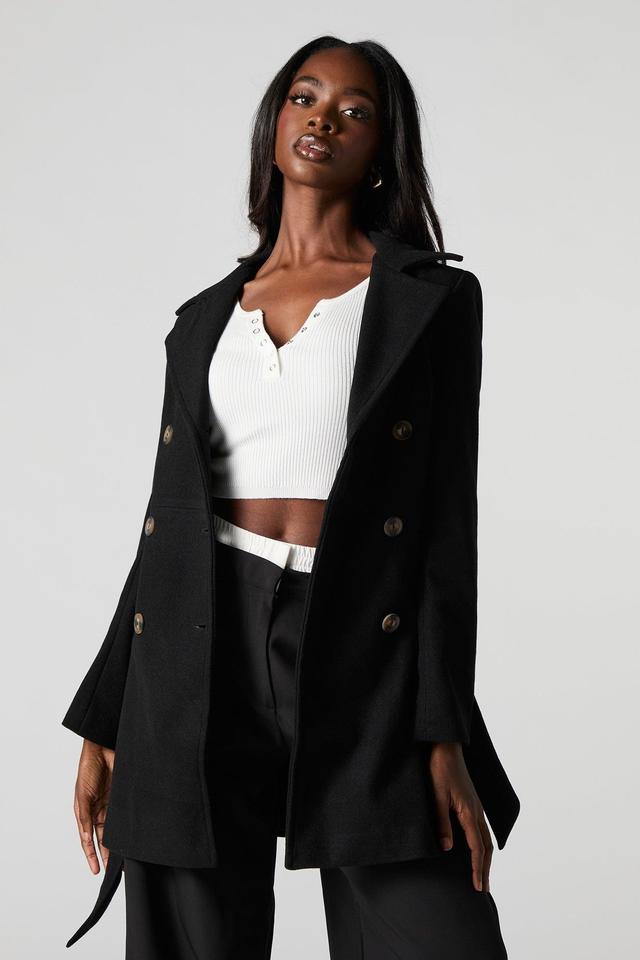 Double Breasted Belted Coat Female Product Image