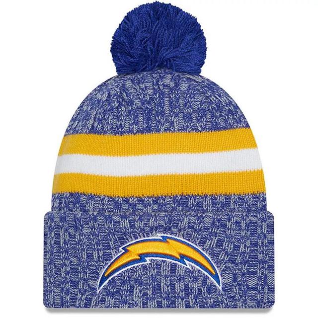 Mens New Era Blue Los Angeles Chargers 2023 Sideline Cuffed Knit Hat With Pom Product Image