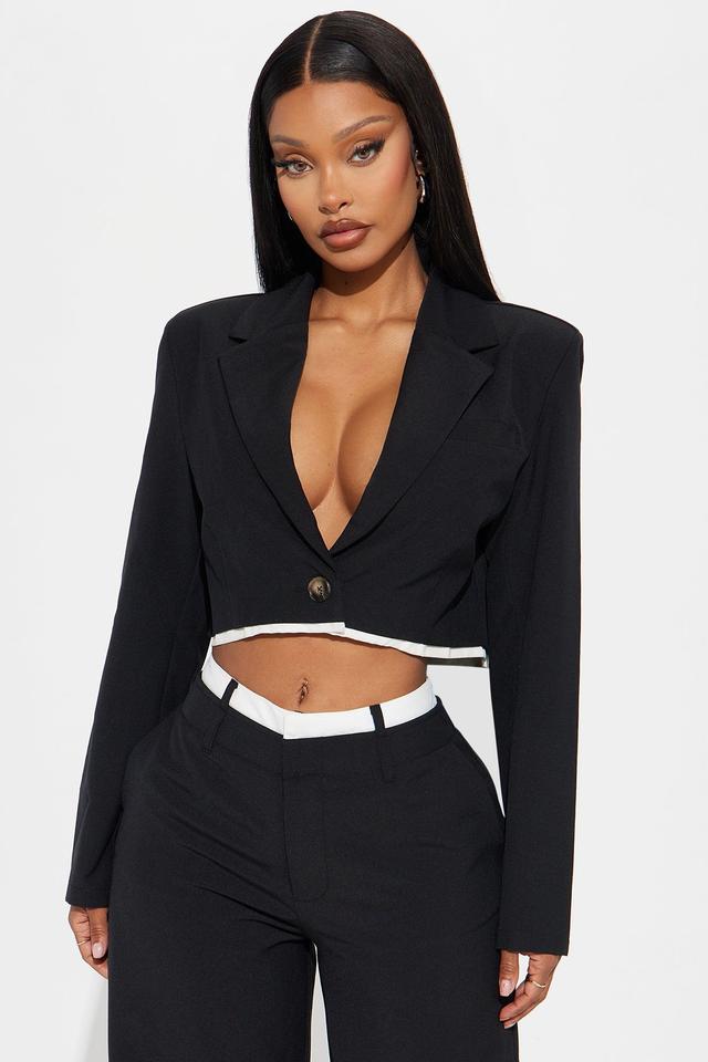 Chantel Cropped Blazer - Black Product Image