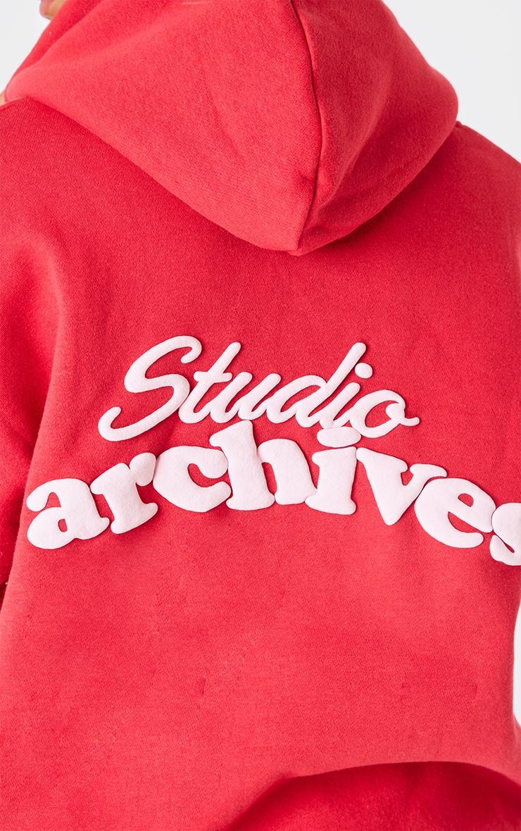 Bright Red Studio Archives Zip Up Hoodie Product Image